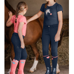 Pantalon d'équitation ELT Essential silicone enfant Bleu profond