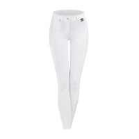 Pantalon d'équitation ELT Micro grip genoux Blanc