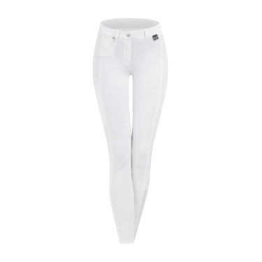 Pantalon d'équitation ELT Micro grip genoux Blanc