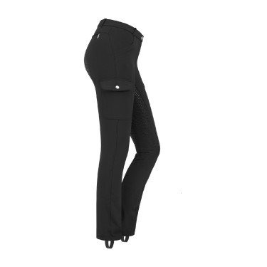Pantalon d'équitation ELT Micro Jodhpur Cargo silicone Noir