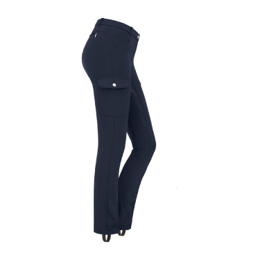 Pantalon d'équitation ELT Micro Jodhpur Cargo silicone Bleu nocturne