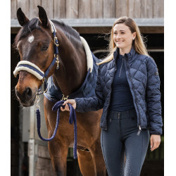 Pantalon d'équitation ELT Micro Sport silicone taille haute Bleu nocturne