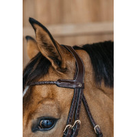 Ronde gevlochten frontriem Dy'on D collectie Bruin