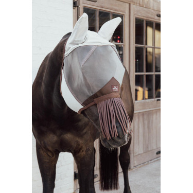 Klassiek anti-vliegenmasker met oren & neuskralen Kentucky Zilver