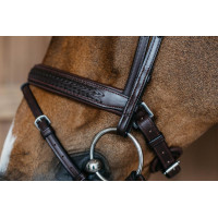 Gevlochten gecombineerde neusriem met Pull pack Dy'on New English Collection Bruin