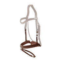 Gevlochten gecombineerde neusriem met Pull pack Dy'on New English Collection Bruin