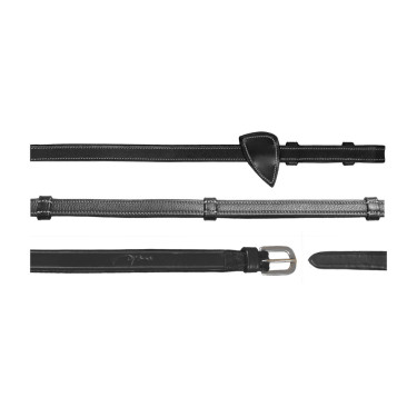 Lederen teugels met Working-handgrepen van Dy'on Zwart Lederen teugels met Working-handgrepen van Dy'on Zwart