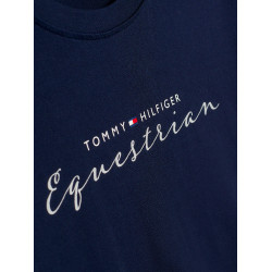 Grafisch T-shirt Tommy Hilfiger Equestrian Brooflyn korte mouwen dames Woestijnlucht Blauw