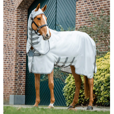 Couverture anti-dermite Horseware Amigo Ripstop Argent / gris titanium / argent