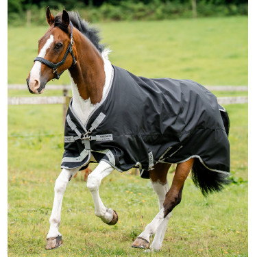 Horseware Amigo 1200D Turnout 100g deken Zwart / titaniumgrijs / zilver