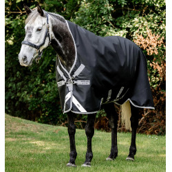 Couverture Horseware Amigo 1200D Wug Turnout 150g Noir / gris titane / argent