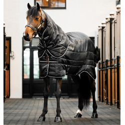 Horseware Easy-Layer Plus 400g staldeken Zwart / zwart / zilver Horseware Easy-Layer Plus 400g staldeken Zwart / zwart / zilver