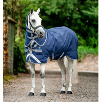 Couverture Horseware Rhino Plus Poney Turnout 100g Noir / gris titane / bleu classique Couverture Horseware Rhino Plus Poney Turnout 100g Noir / gris titane / bleu classique