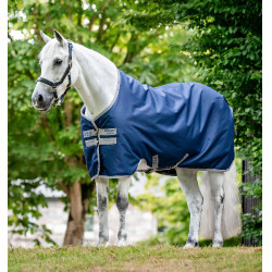 Couverture Amigo Ripstop Horseware 900D Turnout doublé polaire 50g Marine / gris titane Bleu marine