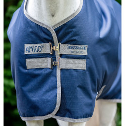Couverture Amigo Ripstop Horseware 900D Turnout doublé polaire 50g Marine / gris titane Bleu marine