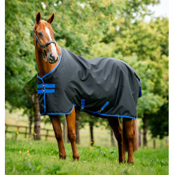 Amigo Ripstop Horseware 900D Turnout deken gevoerd met fleece 50g Zwart / klassiek blauw