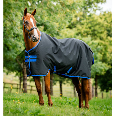 Amigo Ripstop Horseware 900D Turnout deken gevoerd met fleece 50g Zwart / klassiek blauw