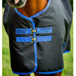 Amigo Ripstop Horseware 900D Turnout deken gevoerd met fleece 50g Zwart / klassiek blauw