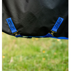 Amigo Ripstop Horseware 900D Turnout deken gevoerd met fleece 50g Zwart / klassiek blauw