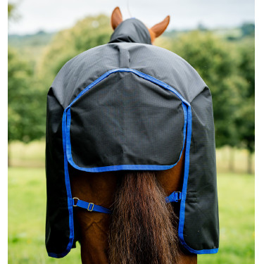 Amigo Ripstop Horseware 900D Turnout deken gevoerd met fleece 50g Zwart / klassiek blauw