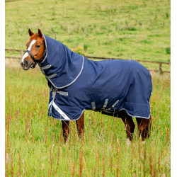 Couvre-cou Horseware 150g pour couverture Rhino Original Noir / gris titane / bleu classique Couvre-cou Horseware 150g pour couverture Rhino Original Noir / gris titane / bleu classique