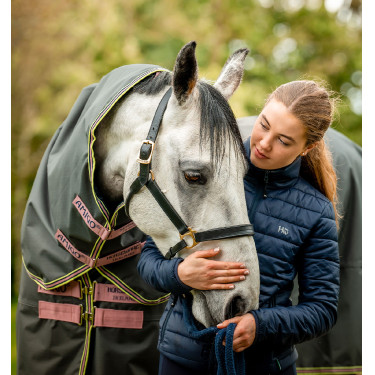Couverture Horseware Amigo Hero Ripstop Plus avec couvre Cou 0g Gris shadow / rose / marine Couverture Horseware Amigo Hero Ripstop Plus avec couvre Cou 0g Gris shadow / rose / marine