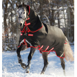 Horseware Rambo Supreme Turnout Vari-layer 1680D 450g deken Zwart / rood