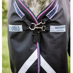 Couverture Horseware Rambo Supreme Turnout Vari-layer 1680D 250g Marine / bordeaux Bleu