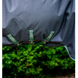 Couverture Horseware d'extérieur Rambo Wug 200g 1000D Marine / vert chasseur / argent Bleu marine