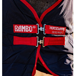 Buitendeken Horseware Rambo Original 200g Marine / rood Blauw