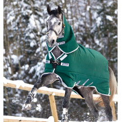 Couverture Horseware Rambo Original avec Leg Arches 400g Vert / argent Couverture Horseware Rambo Original avec Leg Arches 400g Vert / argent