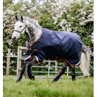 Couverture Horseware Rambo Original 100g avec Leg Arches Marine / orange Bleu Couverture Horseware Rambo Original 100g avec Leg Arches Marine / orange Bleu