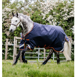 Horseware Rambo Original 100g deken met Leg Arches Marine / oranje Blauw