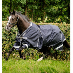 Couverture Horseware Rambo® Optimo Turnout 0g 1000D Marine / orage / gris argent Bleu marine