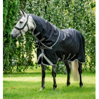 Couverture Horseware Amigo® Bravo 12 Plus 250g 1200D Noir / gris titanium / argent Couverture Horseware Amigo® Bravo 12 Plus 250g 1200D Noir / gris titanium / argent