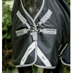 Couverture Horseware High Neck Amigo® Bravo 12 Original 250g 1200D Noir / gris titanium / argent