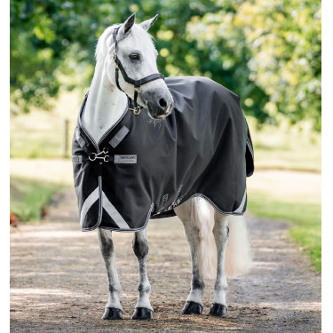 Couverture Horseware Rambo 1680D Turnout 0g Noir / orage / gris argent Couverture Horseware Rambo 1680D Turnout 0g Noir / orage / gris argent
