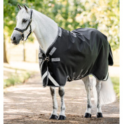 Couverture Horseware Rambo 1680D Turnout 100g Noir / orage / gris argent