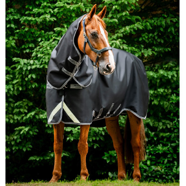 Couverture Horseware Rambo 1680D Turnout Plus 100g Noir / orage / gris argent Couverture Horseware Rambo 1680D Turnout Plus 100g Noir / orage / gris argent