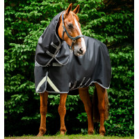 Horseware Rambo 1680D Turnout Plus 100g deken Zwart / storm / zilvergrijs