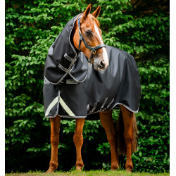 Horseware Rambo 1680D Turnout Plus 100g deken Zwart / storm / zilvergrijs