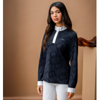 Wedstrijdpolo Horseware AA Alcina met lange mouwen Houtskool
