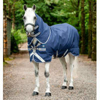 Couverture Horseware Rhino Plus Poney Turnout 0g Noir / gris titane / bleu classique