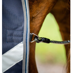 Couverture Horseware Rambo 1680D Turnout 0g Marine / orage / gris argent Bleu marine