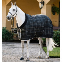 Couverture d'écurie Horseware Rhino 100g Noir / carreaux blanc gris Couverture d'écurie Horseware Rhino 100g Noir / carreaux blanc gris