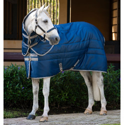 Couverture d'écurie Horseware Amigo Ripstop Insulator Plus Poney 200g Marine / gris titanium Bleu marine