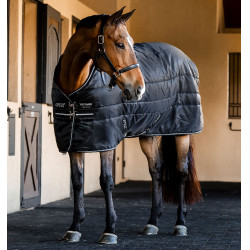 Couverture d'écurie Horseware Amigo Ripstop Insulator 350g Noir / noir / argent