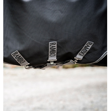 Horseware Rambo Supreme Turnout Vari-layer 1680D 450g deken Zwart / storm / zilvergrijs