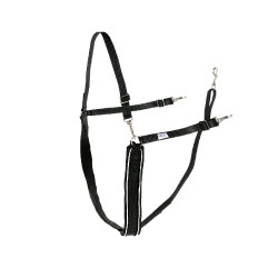 Large Y-bricole Finn-Tack synthétique avec passepoil Noir / blanc Large Y-bricole Finn-Tack synthétique avec passepoil Noir / blanc