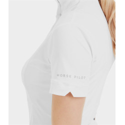 Chemise de concours Monica Horse Pilot manches courtes femme Blanc